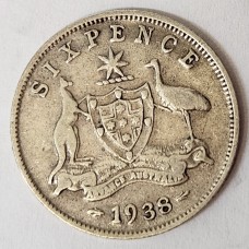 AUSTRALIA 1938 . SIXPENCE AUSTRALIA 1938 . SIXPENCE